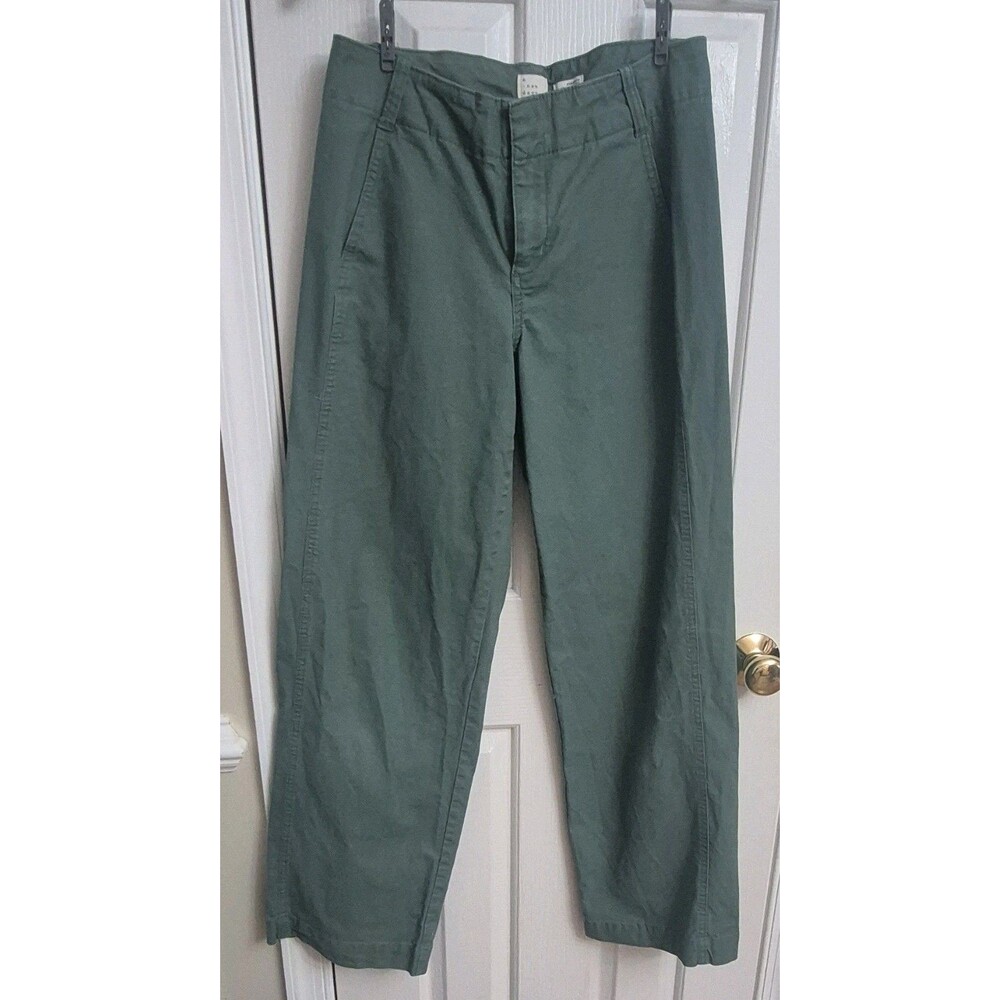 A New Day Women's Solid Green Wide Leg Pants Size 6 Regular